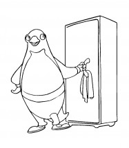 Пингвин и холодильник - раскраска					№958