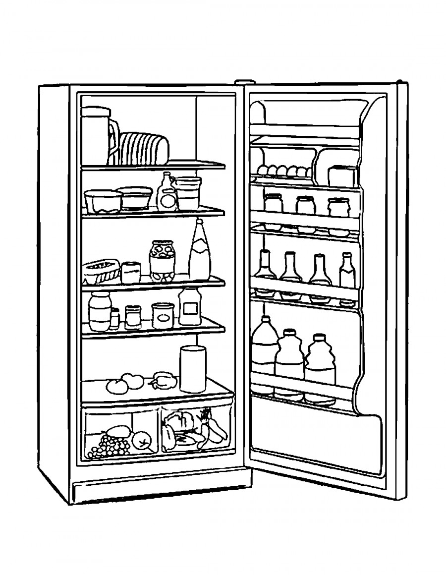 Полный холодильник - раскраска №959