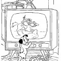 Далматин трогает телевизор - раскраска №964