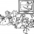 Далматины смотрят телевизор - раскраска №965