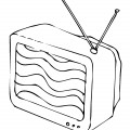 Телевизор с антенной - раскраска №973
