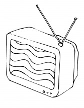 Телевизор с антенной - раскраска					№973