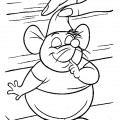 Толстый мышонок из Золушки - раскраска №1014