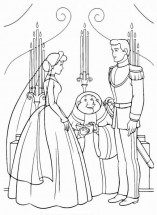 Золушка и принц венчаются - раскраска					№1016