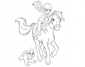 Лего Френдс девочка на лошади - раскраска					№1046