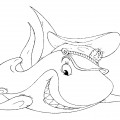 Акула в капитанской кепке - раскраска №1058
