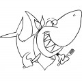 Голодная акула - раскраска №1068
