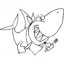 Голодная акула - раскраска					№1068