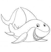 Добрая акула - раскраска					№1070