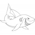 Симпатичная акула - раскраска №1071