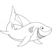 Симпатичная акула - раскраска					№1071