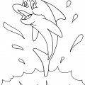 Дельфин выпрыгивает из воды - раскраска №1135