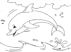 Дельфин плескается - раскраска					№1141