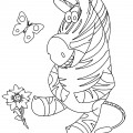 Зебра и бабочка - раскраска №1199