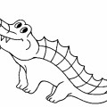 Крокодил с цветочком - раскраска №1318