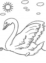 Лебедь и солнышко - раскраска					№2130