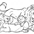 Семейство львов - раскраска №12685