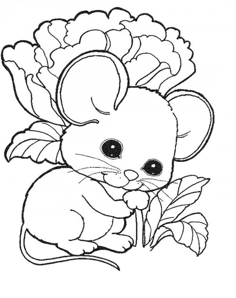 Маленький мышоночек - раскраска №3018