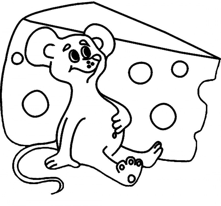Мышь поел сыра - раскраска №2131
