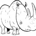 Грустный носорог - раскраска №1394