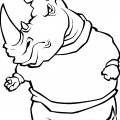 Носорог в свитере - раскраска №2043
