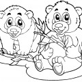 Две панды - раскраска №1439