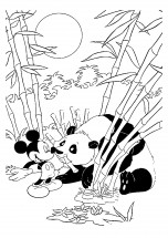 Панда и Микки Маус - раскраска					№11398