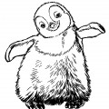 Пишистый пингвиненок - раскраска №2784