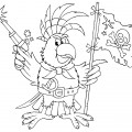 Попугай пират - раскраска №2295