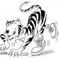 Тигр в кедах - раскраска №2304
