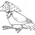 Ворона в платочке - раскраска №1594
