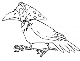 Ворона в платочке - раскраска					№1594