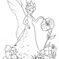 Королева Клэрион с цветком - раскраска №9540