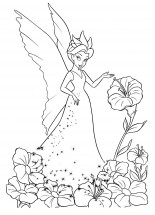 Королева Клэрион с цветком - раскраска					№9540