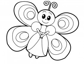 Бабочка девочка - раскраска					№10233