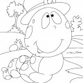 Гусеница в шляпе - раскраска №11917