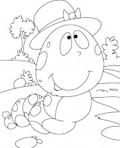 Гусеница в шляпе - раскраска					№11917
