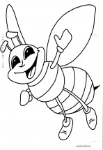 Веселая пчела - раскраска					№1990