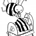 Мама пчела читает книгу пчеленку - раскраска №9742
