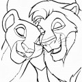 Симба и его львица - раскраска №2221