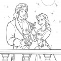 Белль и принц - раскраска №2171