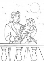 Белль и принц - раскраска					№2171