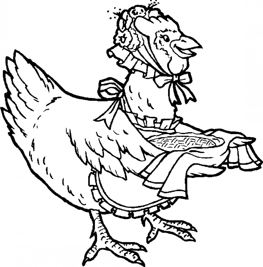 Курица хозяйка - раскраска №13518