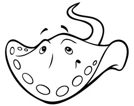 Обаятельный морской скат - раскраска					№12998