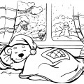 Мишка спит зимой - раскраска №13394