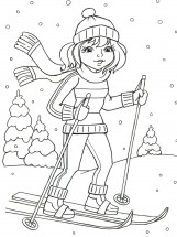 Зимний вид спорта - раскраска					№11546