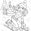 Зима на санках - раскраска №4125