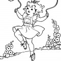 Девочка прыгает на скакалке - раскраска №4097