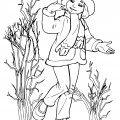 Девочка весной - раскраска №12647