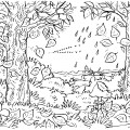 Осенний лес - раскраска №11379